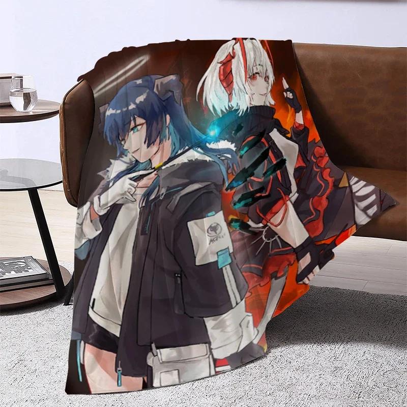 ARKNIGHTS King Size Sofa Blanket Microfiber Fleece Bedding Soft Warm Anime Themed Design for Bed or Camping