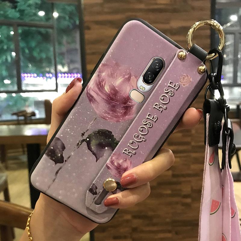 Fashion Design Dirt-resistant Phone Case For OnePlus 6/1+6 Kickstand Protective Silicone Anti-dust Ring Durable Flower