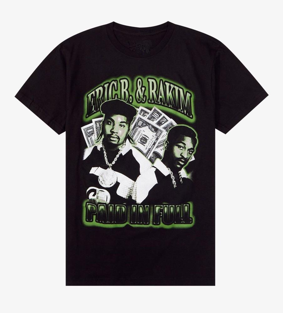 Vtg Eric B. & Rakim Band Paid In Full Cotton Black All Size Unisex Shirt BL649 Unisex T-Shirt M