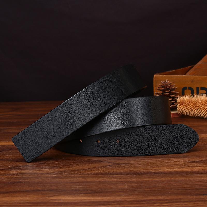Headless Belt Men'S Genuine Leather First Layer Cowhide Belt Strip Trend No Buckle Smooth Buckle Belt Plate Buckle Belt No Buckle Head