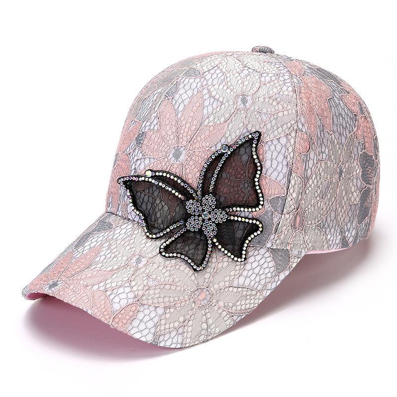 New Fashion Women Cap Butterfly Flower Pendant Baseball Cap Female Outdoor Adjustable Streetwear Summer Trucker Hat