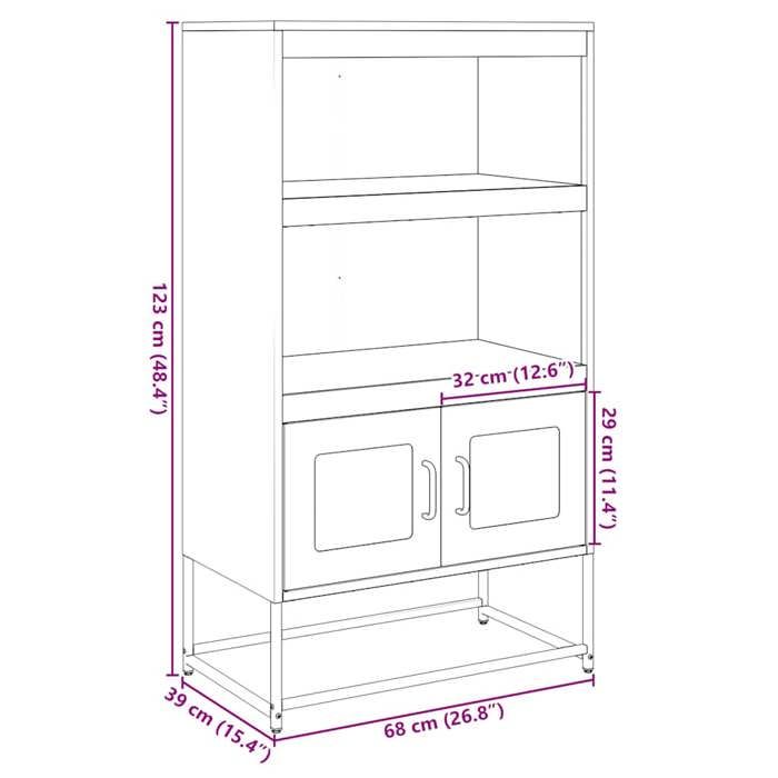 VidaXL Highboard Pink 68x39x123 Cm Steel, Cabinet, Storage Cabinet, Highboard, Sideboard, Tall Cabinet, 853369