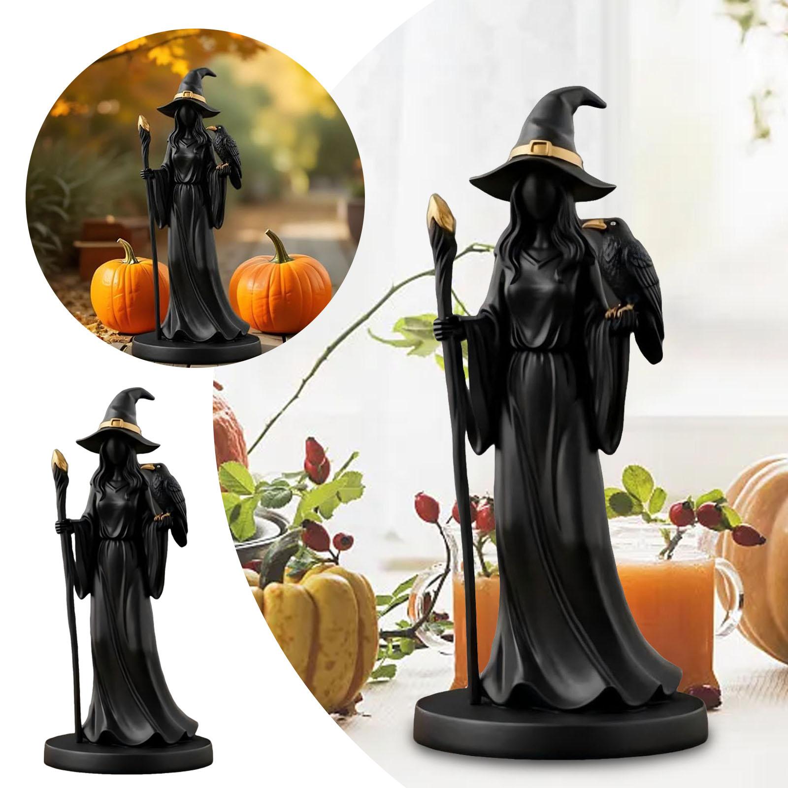 

Halloween Decorations Resin Witch Statues Figurines Retro Magician Sculpture For Bookshelf Desktop Ornament Home Decor Gifts One Size розовый