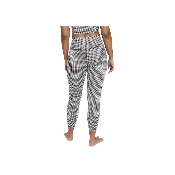 Nike Capri da Allenamento Yoga a Vita Alta a Quadri da Donna Pantaloni Neri DA1093-133