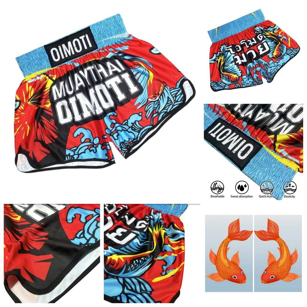 Karpfen Fisch Muay Thai Kickboxen Boxen MMA UFC Lässige Shorts Gym Sport Unisex Männer Frauen Workout Schnelltrocknend Druck Elastischer Hoher Bund Training
