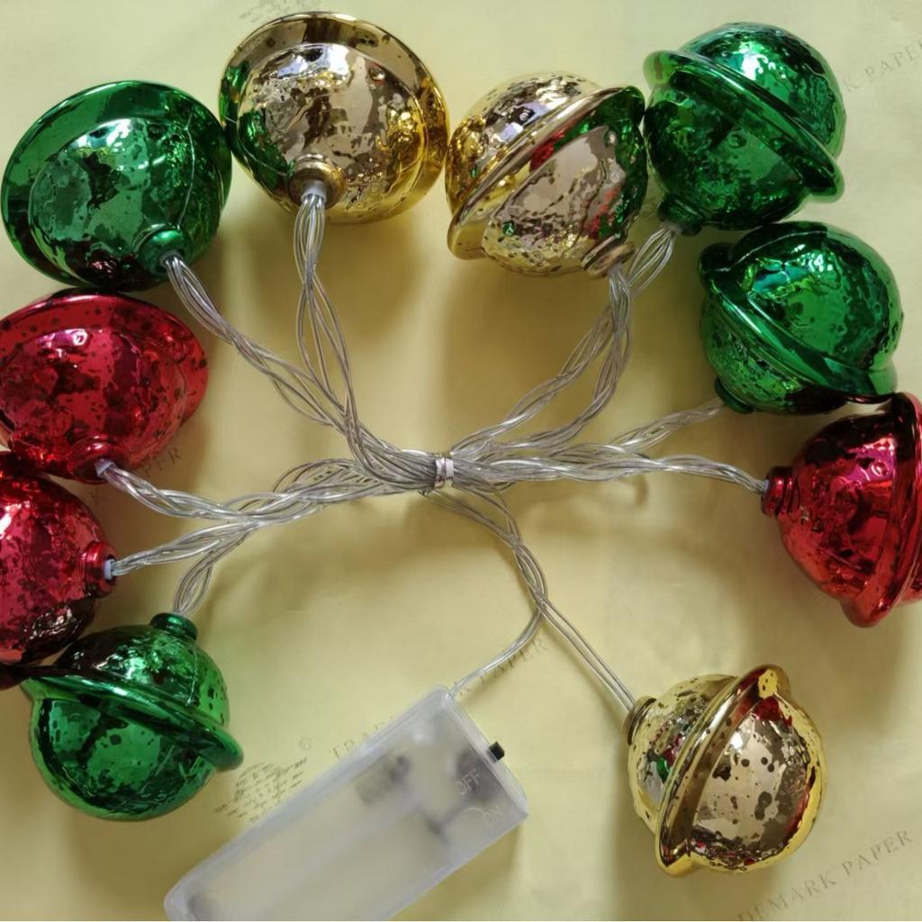 1PC 1.5m 10 lights electroplated star light string Christmas tree pendant ambient light string Interior decoration Christmas