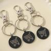 2/6Pcs Trolley Tokens Keychains Universal Small Metal Stainless Steel Portable Shopping Cart Tokens Key Ring Ornament Decoration