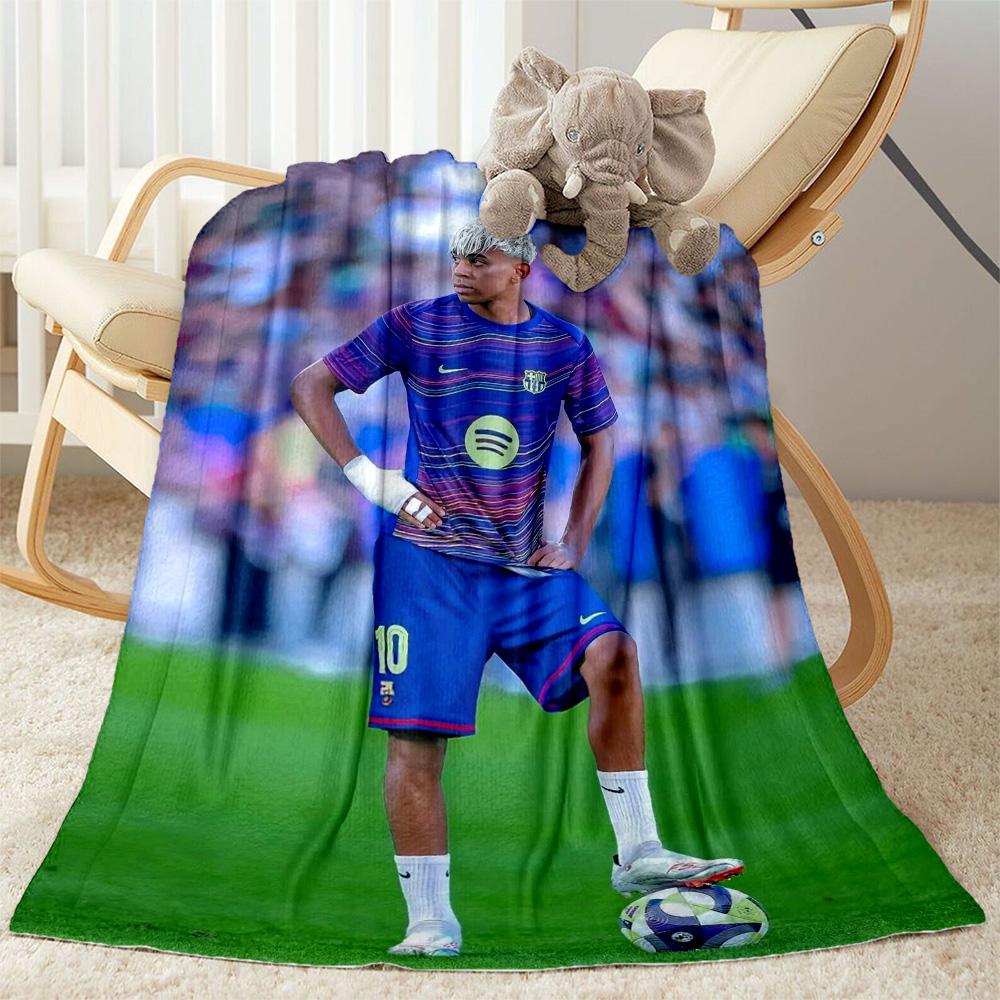 Lamine Yamal's Barcelona Player Action Blanket Durable Comfort Great for Livingroom Bed Chair for All Seasons Modern Birthday Christmas Gift Blanket