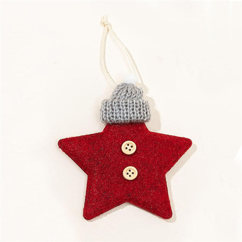 

DIY Xmas Decor Christmas Tree Ornaments Holiday Crafts Decoration Star Pendant Knitted Hat One Size красный