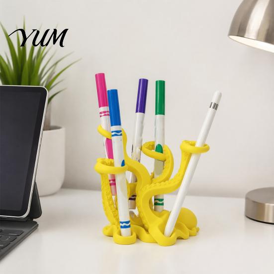 Novelty Desk Pen Cup Octopus Toothbrush Holder, Durable PLA Organizer, Creative Organizer Stand, Versatile Desktop Multi-functional Storage