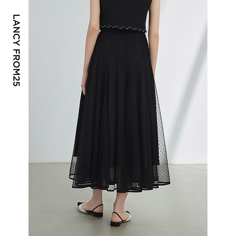 Langzi Retro Polka Dot High-Waist Skirt
