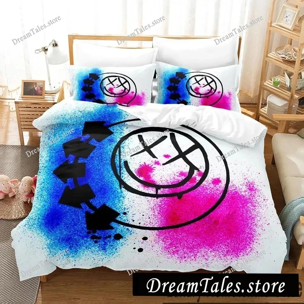 Zestaw pościeli z nadrukiem 3D Blink-182 Chłopcy Dziewczęta Rozmiar Twin Queen King Poszwa na kołdrę Poszewka na poduszkę Łóżko chłopcy Dorosły Tekstylia domowe