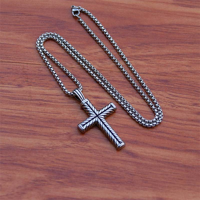 Halskjede Smykker Mote Vintage Rustfritt Kors Anheng