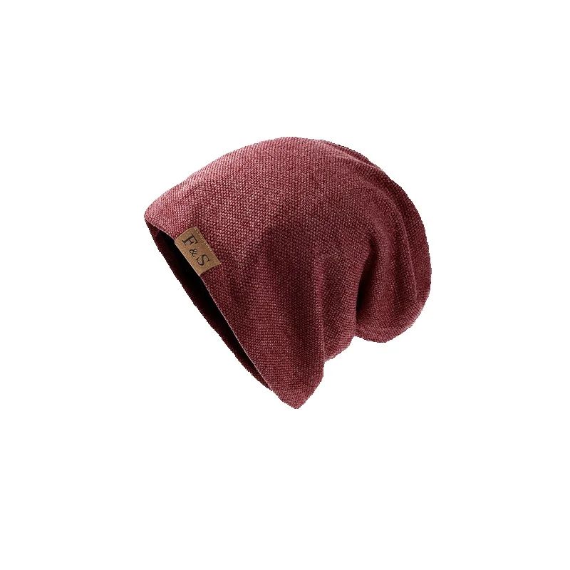 

Winter Knitted Beanie Hat Windproof Thermal Soft Baggy Pullover Hat Men Women Fashion Running Skiing Cycling Casual Beanies вино красного