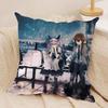 Ssteins Gate Anime Cushion Cover Silky Short Plush Invisible Zipper Dustproof Sofa Pillow Case For Home Decor