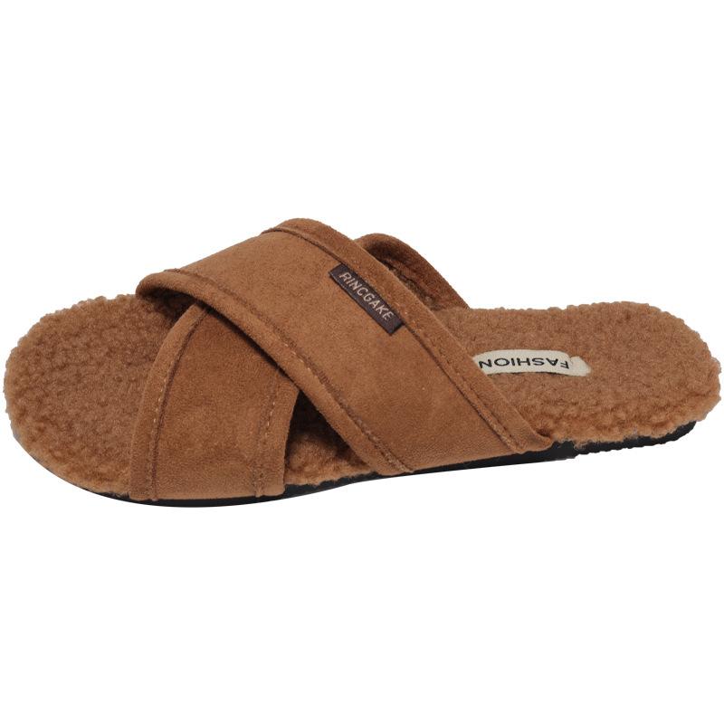 Mao Mao Slippers Women's Fashion Outer Wear 2025 New Retro Muffin Ugly Cute Flat-bottomed Cotton Slippers Lazy One-word Slippers