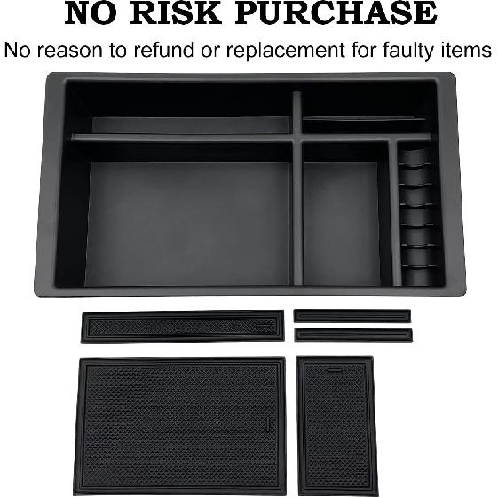 Center Console Organizer Compatible With 2015- Chevy Yukon Tahoe Suburban And 2014-2018 GMC Sierra Silverado Tray Accessories Armrest Storage-Full