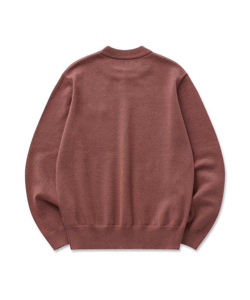 Pilpeu Hand-Embroidered Logo Knit Sweater 20(Deep Pink)