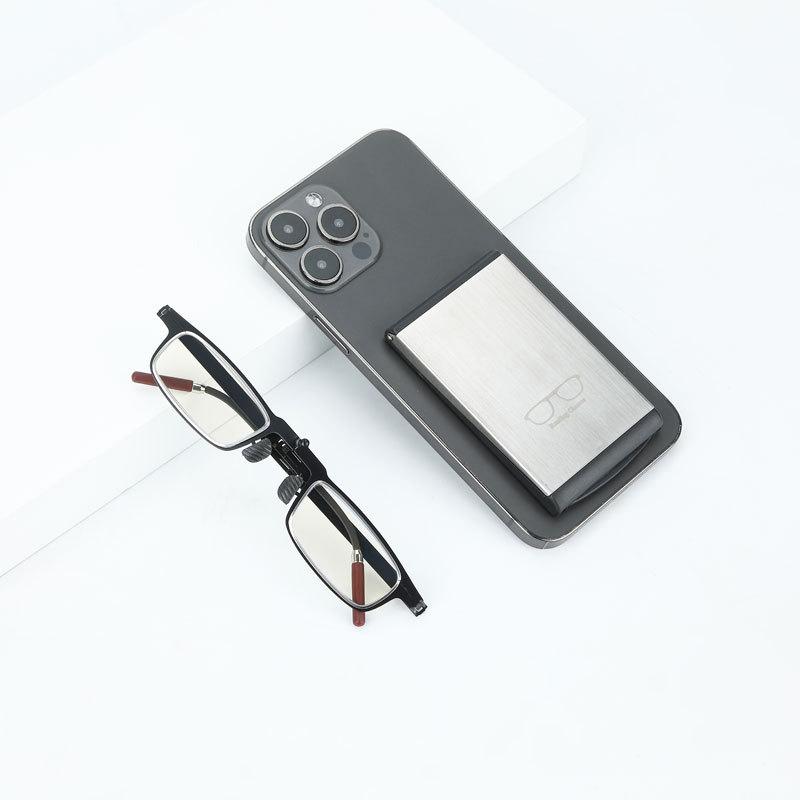 

New Anti-blue Light Folding Reading Glasses with Portable Phone Holder, High-definition and High-grade Reading Glasses 400