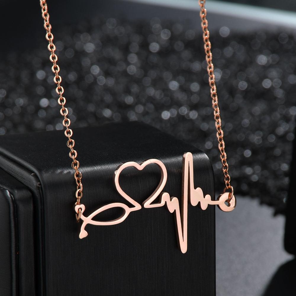 Atoztide Fashion Infinity Jesus Heartbeat Necklace For Women Stainless Steel Endless Forever Love Friendship Jewerly Gift