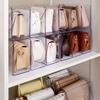 Scaffale portaoggetti per borse in acrilico a 4 scomparti Organizer Scaffale portaoggetti per borse di lusso per donna Vetrina con divisori trasparenti