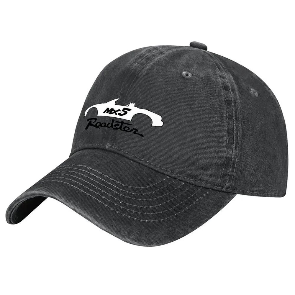MX5 Roadster Print Men Women Hat Washed and Aged Baseball Cap for Outdoor Leisure and Sun Protection