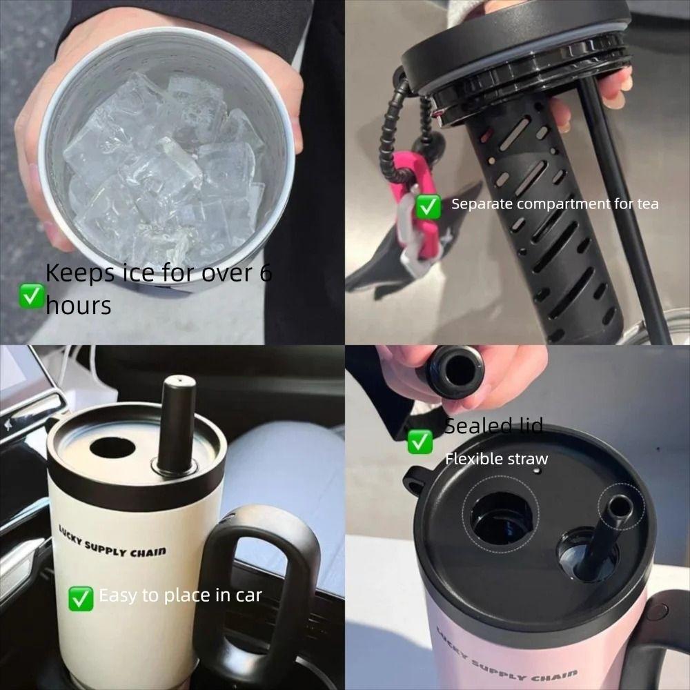 720ml Outdoor Insulated Mug Leak Proof Drinking Straw Cup  Kitchen Supplies