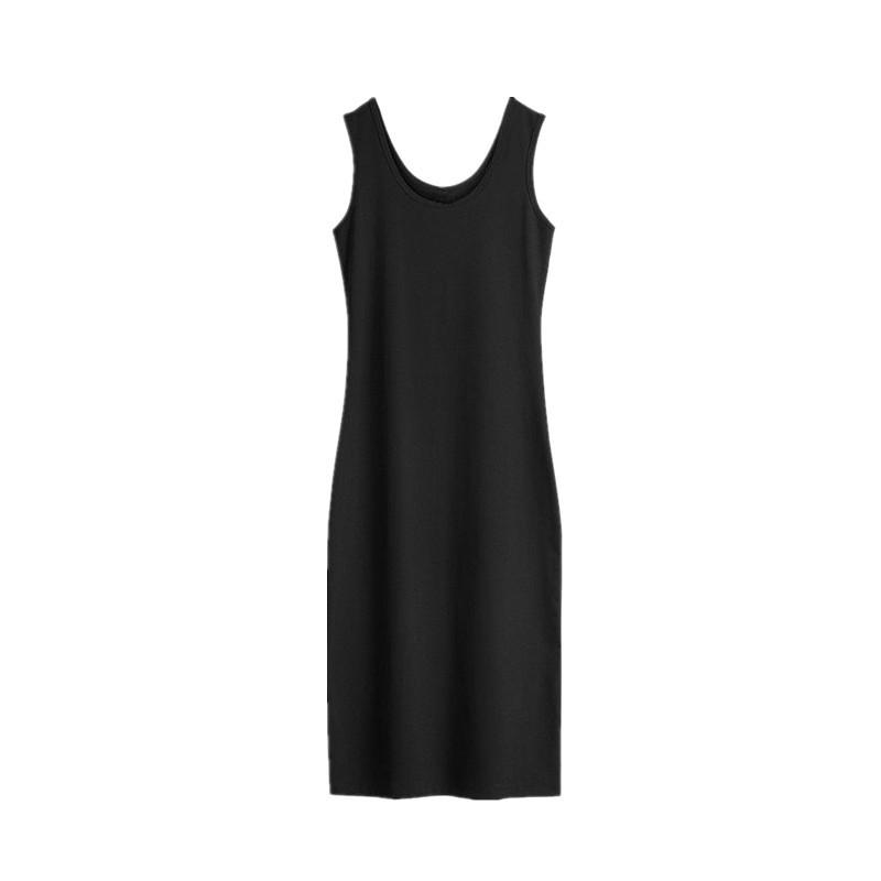 2025 Korean Style A-Line Sleeveless Summer Dress - Spaghetti Strap Mid-Length Women's Clothing