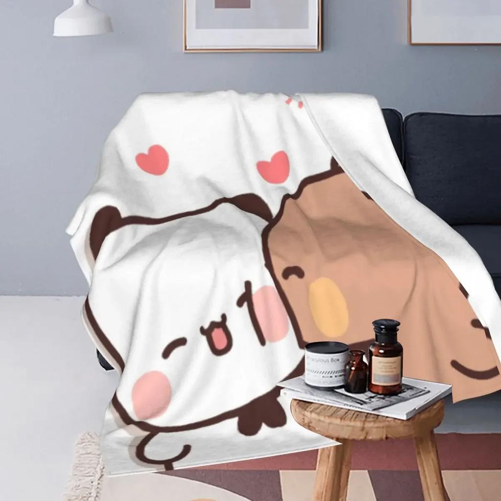 Coperta Super Morbida Bubu Dudu Orsetto Kawaii Coperta da Viaggio Invernale Stampata Copriletto Personalizzato in Flanella Copri Divano Letto