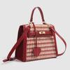 2024 New Houndstooth Color-Block Wedding Bag Bride Bag Trendy Niche High-End Feel Single Shoulder Crossbody Bag Fashion Handbag