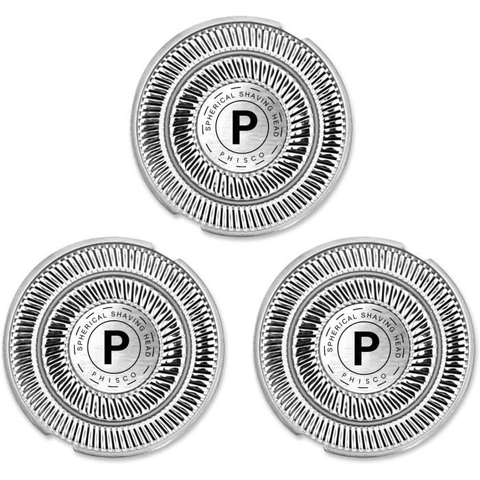 Phisco Pack De 3 Têtes De Rasoir Rotatives Pour Phisco Rasoir Electrique Homme