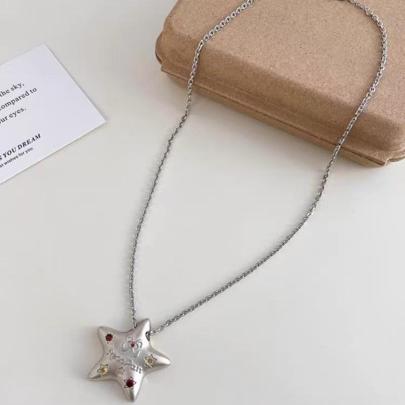 Star Pendant Necklace For Women Y2K Hip Hop Cool Girls Chains Choker Korean Jewelry