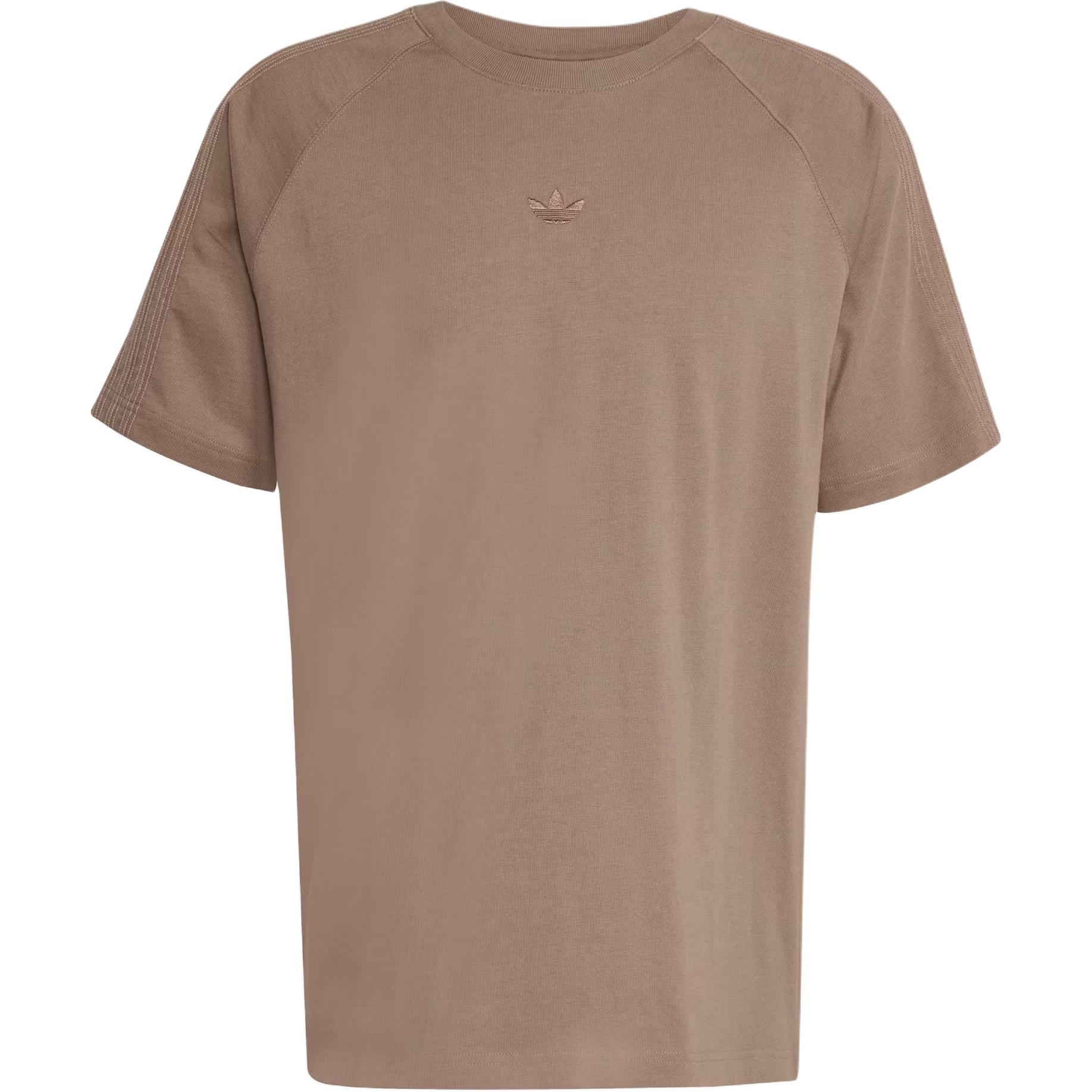 

Adidas Originals Solid Color Logo Round Neck Loose Fit Short Sleeve T-Shirt Men Tops Brown JW1032 L