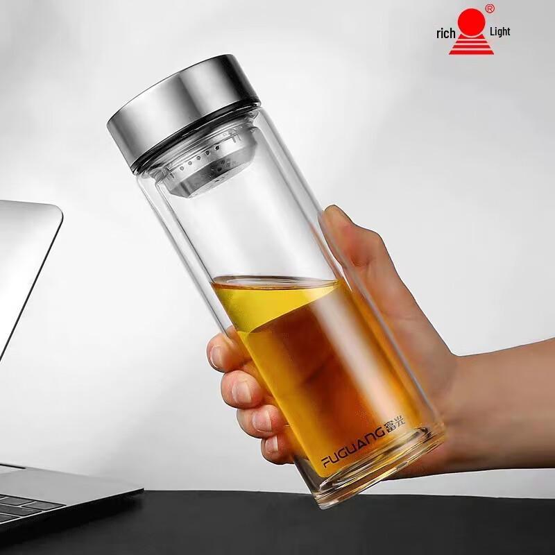 FUGUANG G1801 Double-Layer Glass Business Tea Cup 400ml