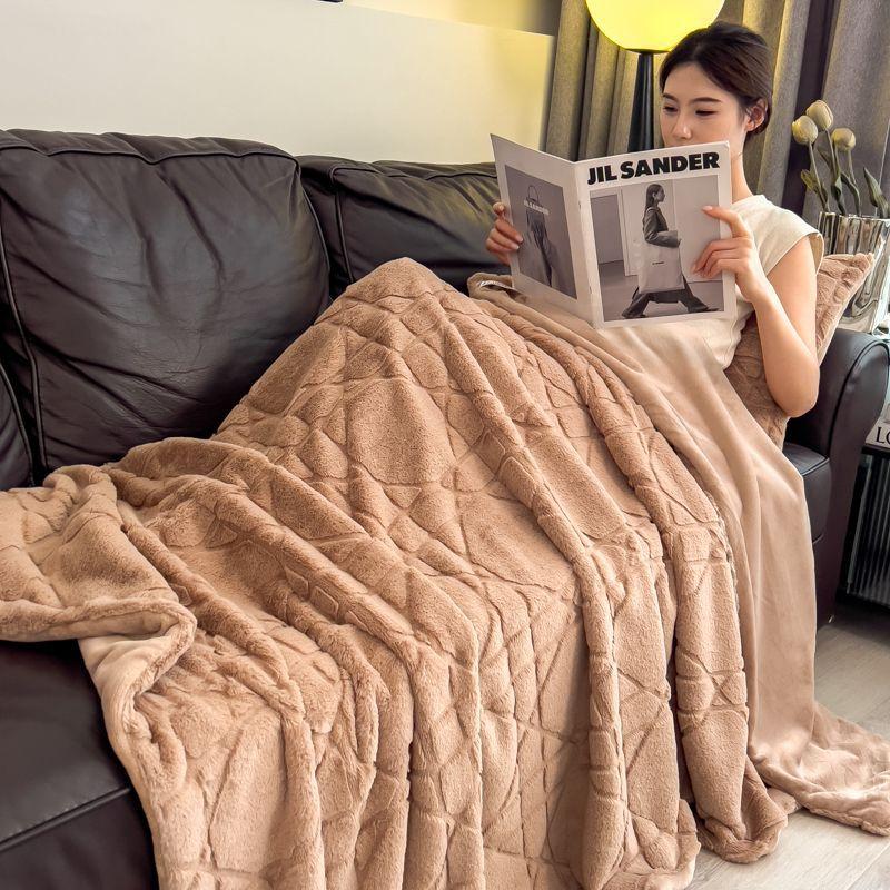 Soft Flannel Throw Blanket Lightweight Warm Bed Blanket For Bedroom Couch