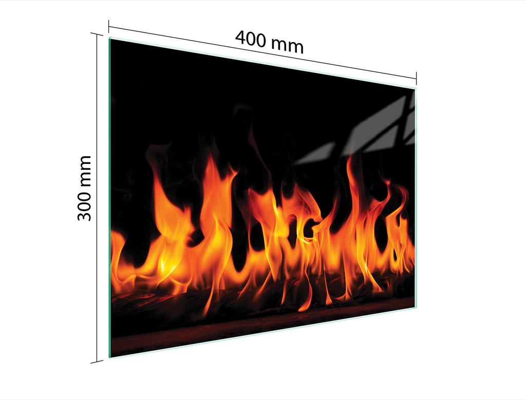 TABLA DE CORTAR DE CRISTAL 40x30 FUEGO