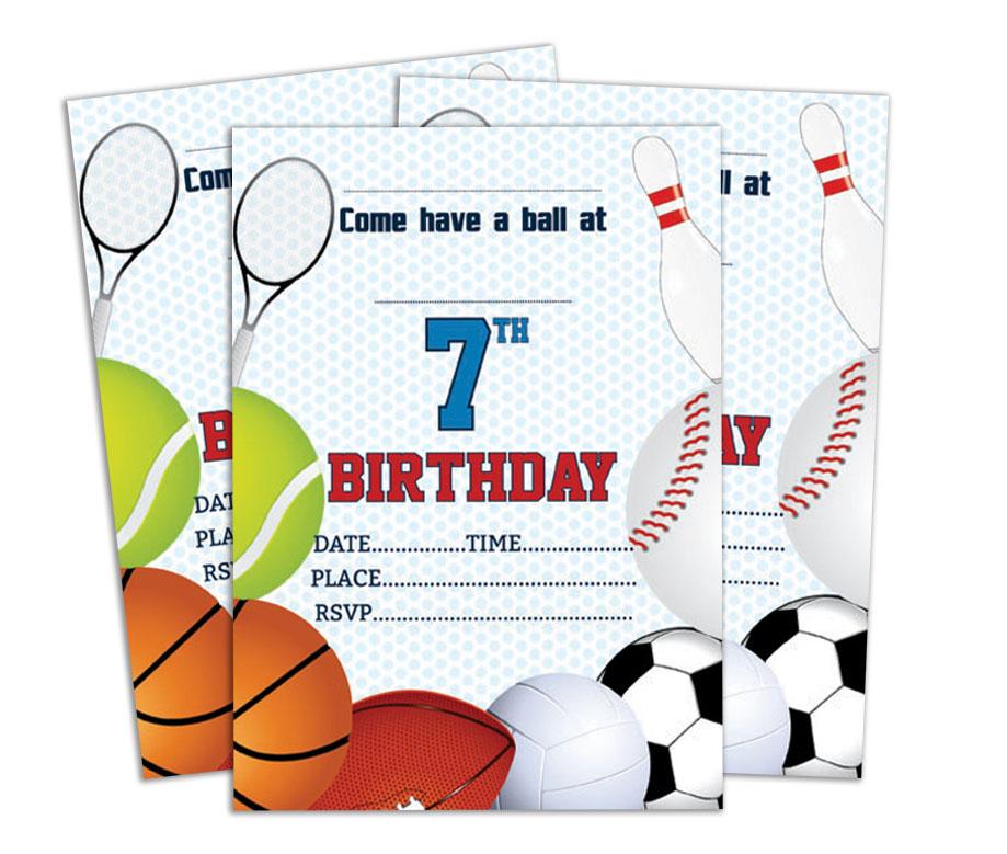 Darling Souvenir Blue Birthday Invitation Card 28 Pcs Fill or Write In Blank Invites Printable Party Supplies 5 X 7 Inches