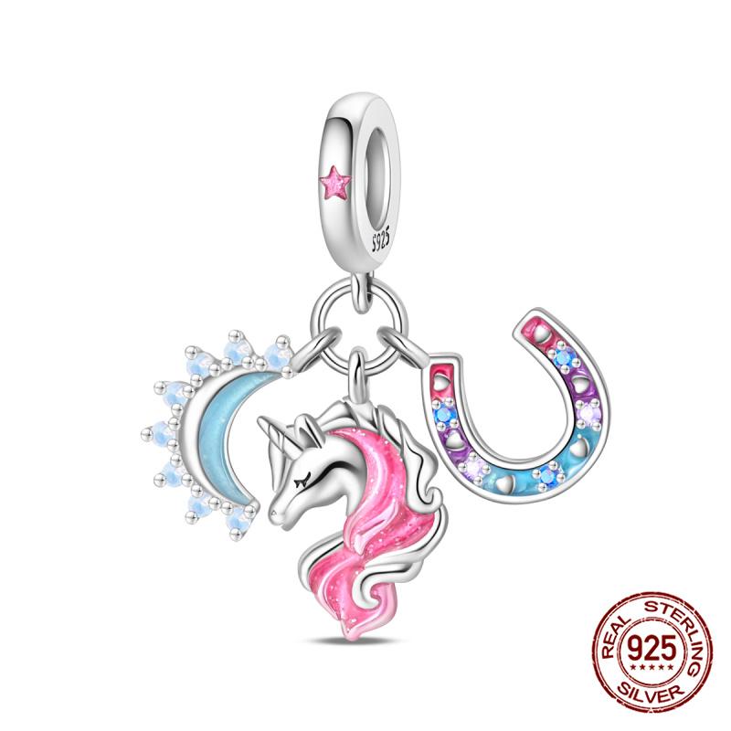 New 100% 925 Silver Pumpkin Car Princess & Cactus Pendant Fit 925 Bracelet Jewelry Making Women Gift