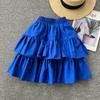 All-Match Cake Skirt Women's Summer French Retro High Waist Slimming Ruffled A-Line Skirt