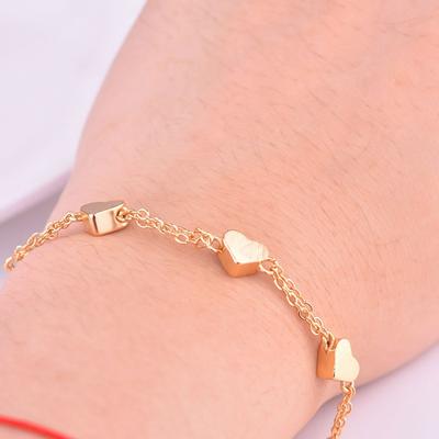 Einfaches Herz Knöchel Layering Anhänger Fußkettchen Perlen Fußschmuck Sommer Strand Fußkettchen am Fuß Knöchelarmbänder für Frauen Beinkette