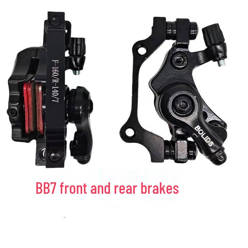 BB7 Mountain Bike Disc Brake Set: Front & Rear Calipers with Square/Round Pads for Bikes & Electric Scooters