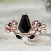 Luxury European and American Opal Jewelry, New Rose Gold Engagement Ring, Retro Court Style Ring