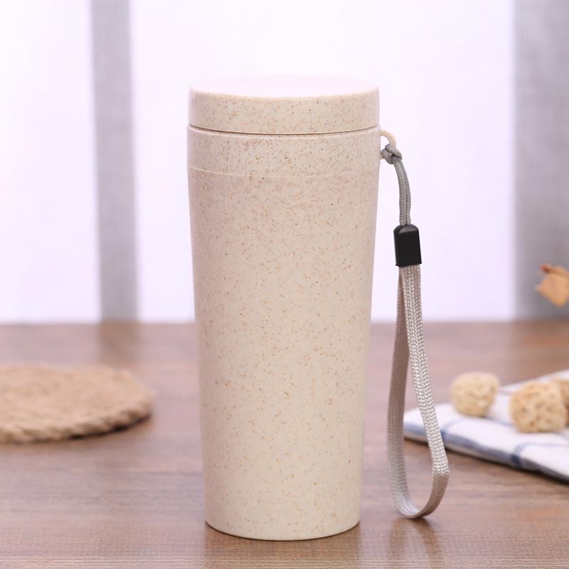 Eco-Friendly Wheat Straw Aroma Cup - Double-Layer Portable Promotional Gift Cup