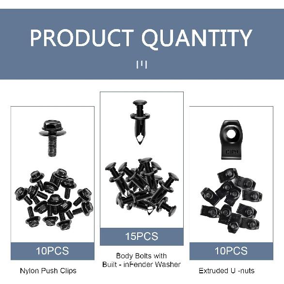 35PCS Engine Under Cover Splash Shield Guard Body Bolts Screws, Front Bumper Fender Liner Push Retainer Fastener Rivet Clips, Fender Clips Auto,