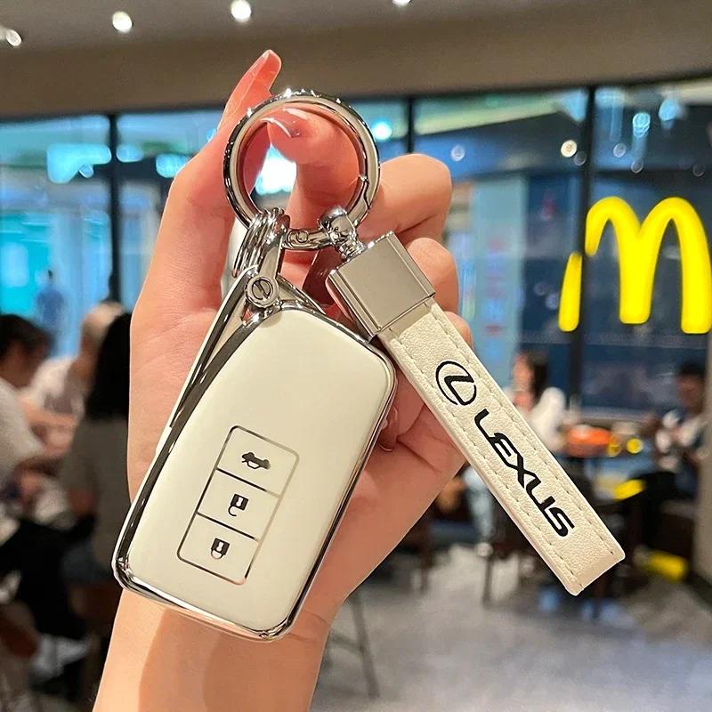 TPU Car Key Case Fashion Protective Keys Cover For Lexus 300h 350 NX RX GS 250 IS250 350 ES300h Long Leather Keychain Accessory