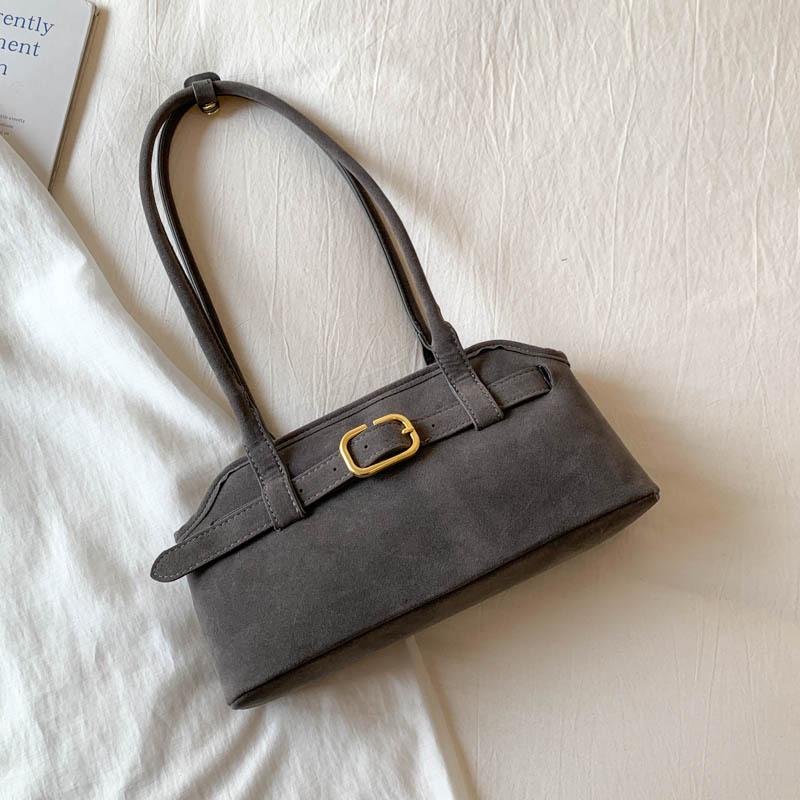 

Жіноча розкішна замшева сумка через плече - Ретро матовий дизайн, Багет у французькому стилі для осені/зими