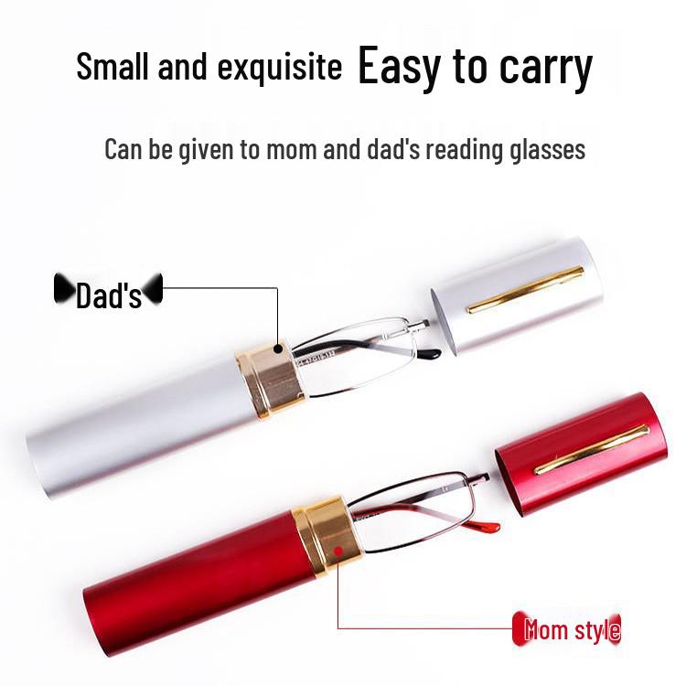 Compact Ultra-Light Fashion Reading Glasses with Pen Holder for Men & Women