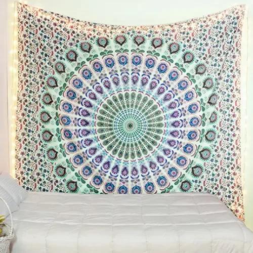 Hippie Mandala Wandteppiche Indien Böhmisch Psychedelisch Bettwäsche Dekor Wandteppich Ästhetisch Vintage Wandteppich Kunstteppich Tapiz