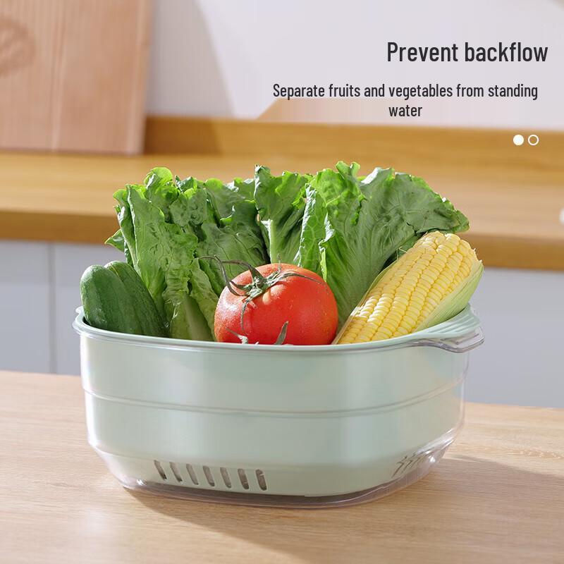 Baige Double-Layer Kitchen Drain Basket Set
