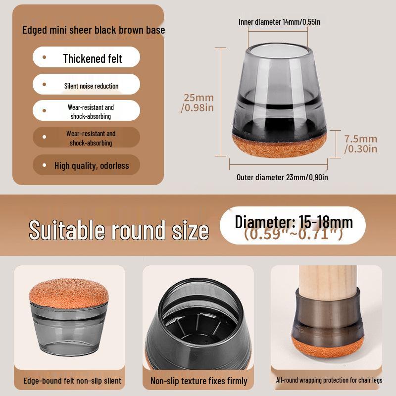 Reinforced Non-Slip Silent Chair and Table Leg Covers with Wear-Resistant Foot Pads